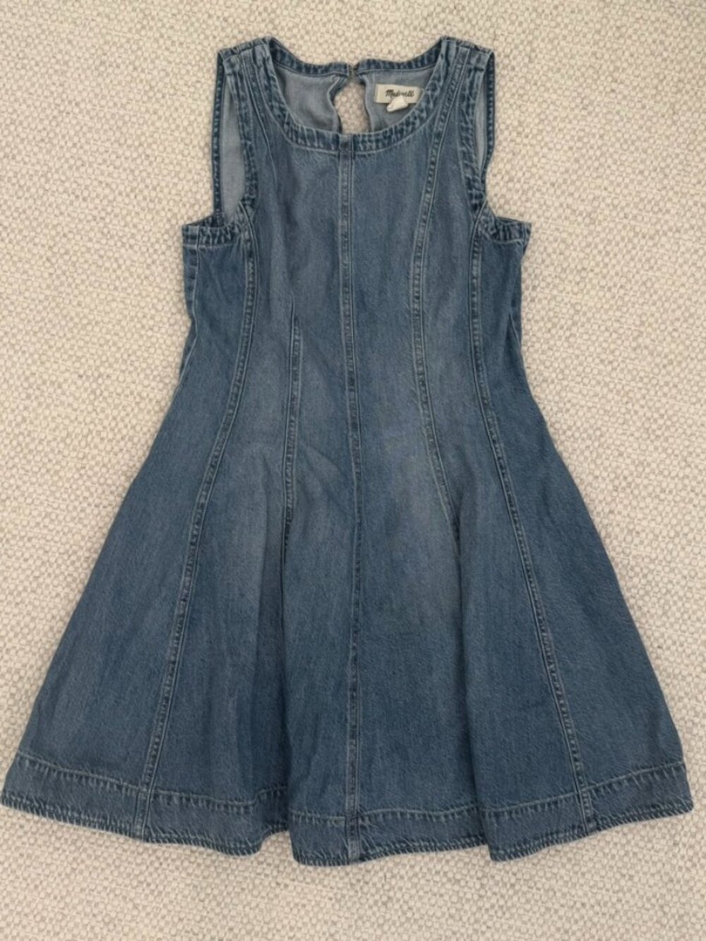 Madewell Circle Mini Dress Airy Denim Ashbury Wash M